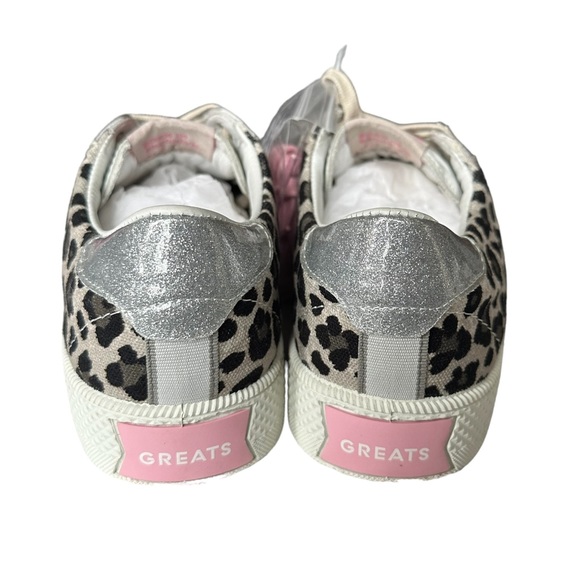 GREATS Reign Sneaker Silver and Animal Print with Additional Pair of Pink Laces - Picture 6 of 8